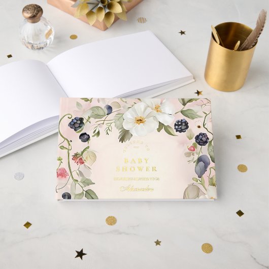 Berry Sweet Baby Shower Gästebuch (Vorderseite Offen)