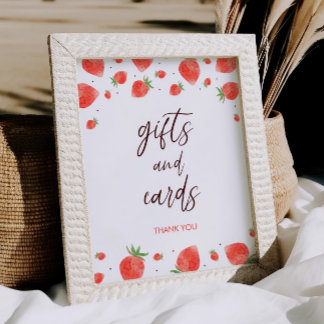 Berry Sweet Baby Shower Geschenke und Karten Unter Poster