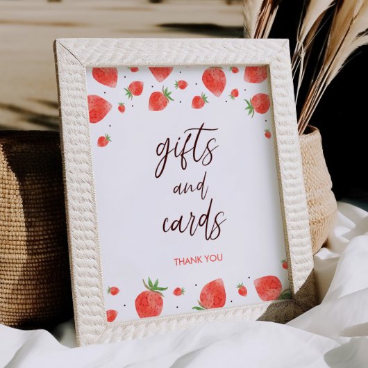 Berry Sweet Baby Shower Geschenke und Karten Unter Poster