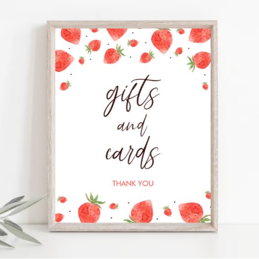 Berry Sweet Baby Shower Geschenke und Karten Unter Poster