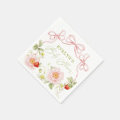 Berry Sweet Baby Shower Gingham Geschenkanhänger Serviette (Ecke)