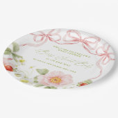 Berry Sweet Baby Shower Gingham Pappteller (Schrägansicht)
