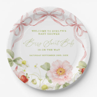 Berry Sweet Baby Shower Gingham Pappteller