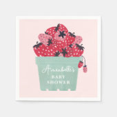 Berry Sweet Baby Shower Napkins Strawberry Serviette (Vorderseite)