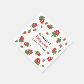 Berry Sweet Baby Shower Niedlich Strawberry Custom Serviette (Ecke)