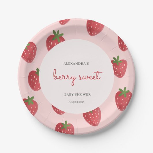 Berry Sweet Baby Shower Paper Plate Pappteller (Vorderseite)