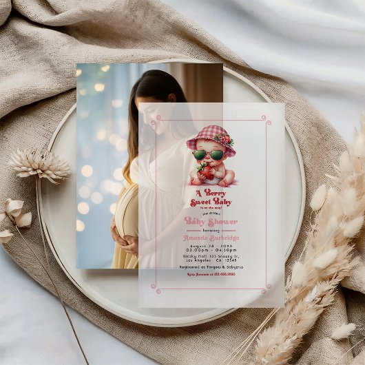 Berry Sweet Baby Shower Pergament Einladungen
