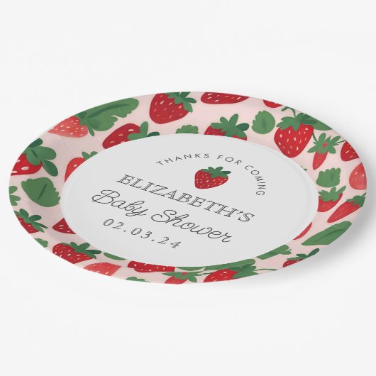 Berry Sweet Baby Shower Picnic Pappteller (Schrägansicht)