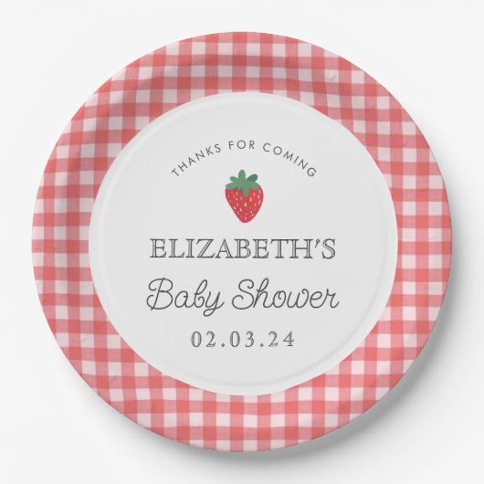 Berry Sweet Baby Shower Picnic Pappteller (Vorderseite)