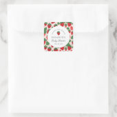 Berry Sweet Baby Shower Picnic Quadratischer Aufkleber (Tasche)