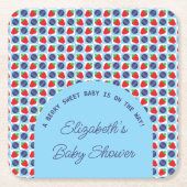 Berry Sweet Baby Shower Rechteckiger Pappuntersetzer (Vorderseite)