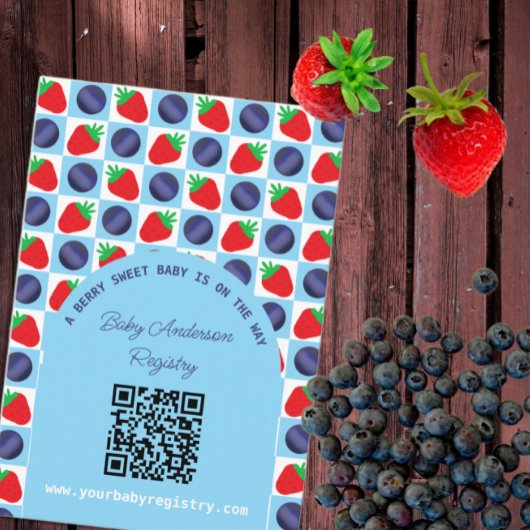 Berry Sweet Baby Shower Registry Begleitkarte