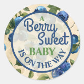 Berry Sweet Baby Shower Runder Aufkleber (Vorderseite)