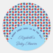 Berry Sweet Baby Shower Runder Aufkleber (Vorderseite)