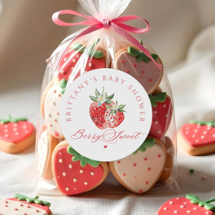 Berry Sweet Baby Shower Runder Aufkleber