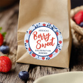 Berry Sweet Baby Shower Runder Aufkleber