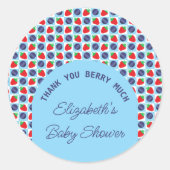 Berry Sweet Baby Shower Runder Aufkleber (Vorderseite)