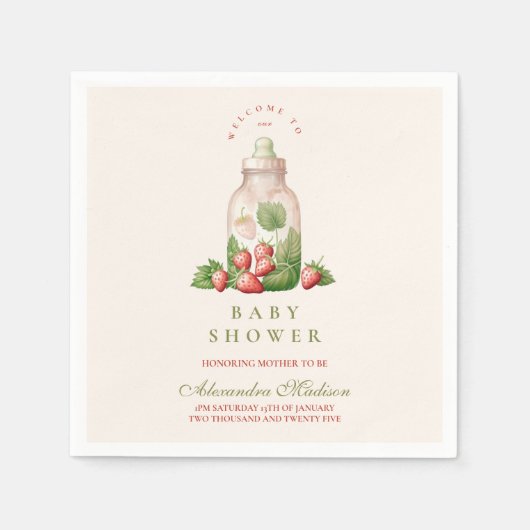 Berry Sweet Baby Shower Serviette (Vorderseite)