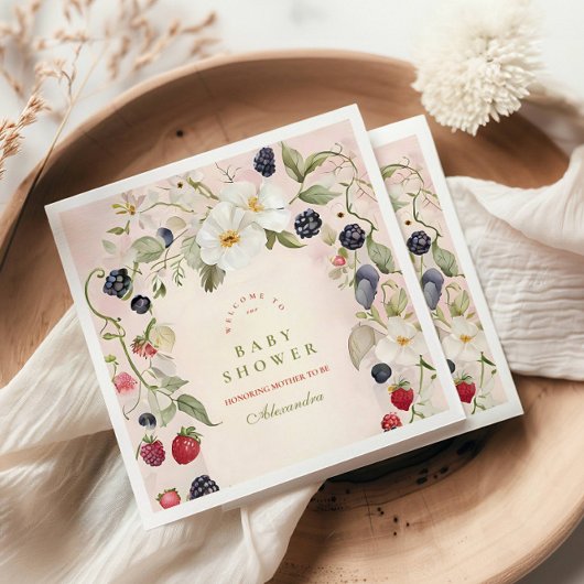 Berry Sweet Baby Shower Serviette