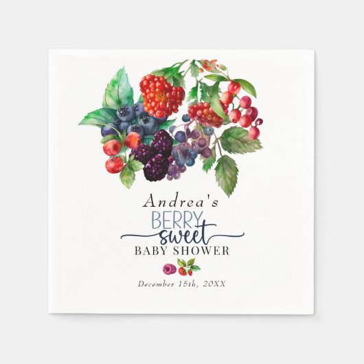 Berry Sweet Baby Shower Serviette (Vorderseite)