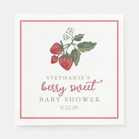 Berry Sweet Baby Shower Serviette (Vorderseite)