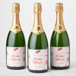 Berry Sweet Baby Shower Sparkling Weinkeller Set Schaumweinetikett