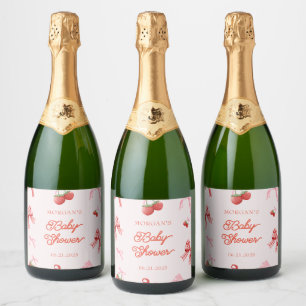 Berry Sweet Baby Shower Sparkling Weinkeller Set Schaumweinetikett
