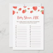 Berry Sweet Baby Shower Spiele Baby Showdusche ABC Einladung (Vorderseite)