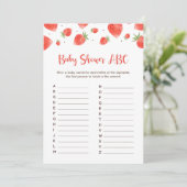 Berry Sweet Baby Shower Spiele Baby Showdusche ABC Einladung (Stehend Vorderseite)