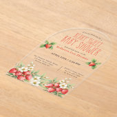 Berry Sweet Baby Shower Strawberries Acryleinladungen (Ablage )