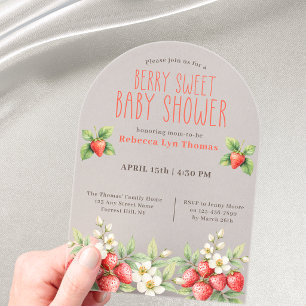 Berry Sweet Baby Shower Strawberries Acryleinladungen