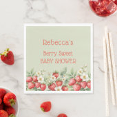 Berry Sweet Baby Shower Strawberries Blossom Serviette (Beispiel)