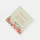 Berry Sweet Baby Shower Strawberries Blossom Serviette (Ecke)