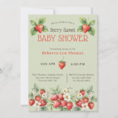 Berry Sweet Baby Shower Strawberries Einladung (Vorderseite)