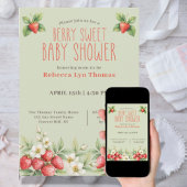 Berry Sweet Baby Shower Strawberries Einladung