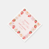Berry Sweet Baby Shower Strawberry Bow  Serviette (Ecke)