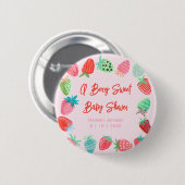 Berry Sweet Baby Shower Strawberry Button (Vorne & Hinten)