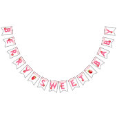 Berry Sweet Baby Shower Strawberry Gingham Pink Wimpelkette (Alle)