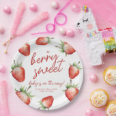 Berry Sweet Baby Shower Strawberry Pappteller (Party)
