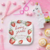 Berry Sweet Baby Shower Strawberry Pappteller (Party)
