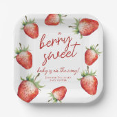 Berry Sweet Baby Shower Strawberry Pappteller (Vorderseite)