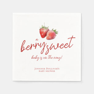 Berry Sweet Baby Shower Strawberry Serviette