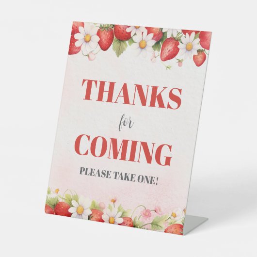 Berry Sweet Baby Shower Thanks for coming Sockelschild (Vorderseite)