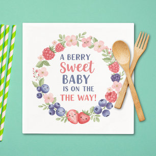 Berry Sweet Baby Shower Wasserfarbe Serviette
