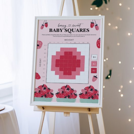 Berry Sweet Baby Shower Wetten Plätze unterzeichne Poster