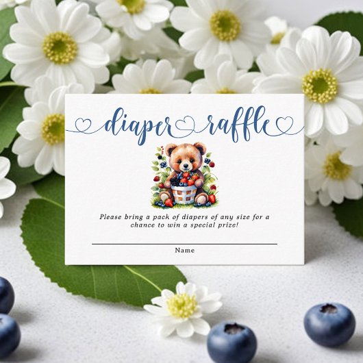 Berry Sweet Baby Shower Wild Berries Diaper Raffle Begleitkarte