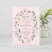 Berry Sweet Baby Shower Wild Berries & Flowers Einladung (Stehend Vorderseite)