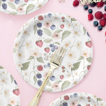 Berry Sweet Baby Shower Wild Berries & Flowers Pappteller<br><div class="desc">Add a touch of sweetness and elegance to your special day with our berry beautiful & sweet baby shower pattern paper plates. The design features our hand-painted sweet wild berries with blueberries, strawberries, raspberries, blackberries, and various flowers designed in a repeat pattern. Our exquisite watercolor design is blooming with adorable...</div>
