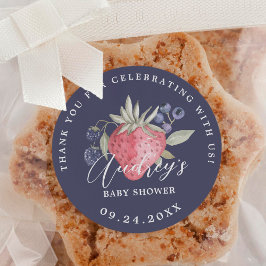 Berry Sweet Baby Shower Wild Berries Vielen Dank Runder Aufkleber
