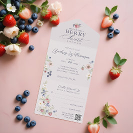Berry Sweet Baby Shower Wilde Berries & Blume All In One Einladung